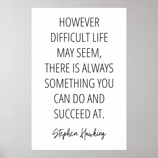 Stephen Hawking Inspiration Zitat Poster (Vorne)