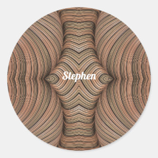 STEPHEN ~ Hübsche Shades Brown Fraktal ~ Runder Aufkleber