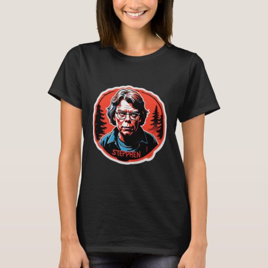 Stephen King Sticker T-Shirt (Vorderseite)