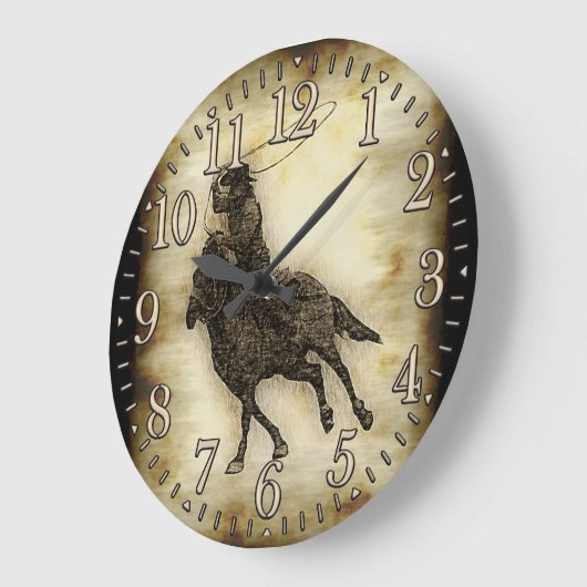 Stephen Roping Rodeo Cowboy Große Wanduhr (Winkel)