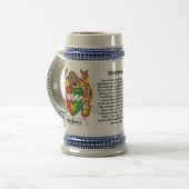 Stephens Familien-Wappen Stein Bierglas (Vorderseite Links)