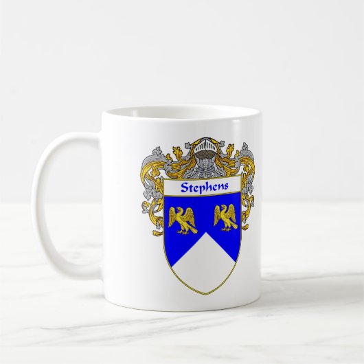 Stephens Wappen/Familienwappen (überzogen) Kaffeetasse (Links)