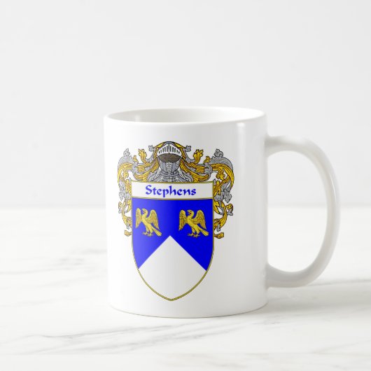 Stephens Wappen/Familienwappen (überzogen) Kaffeetasse (Rechts)
