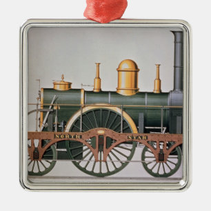 Stephensons "Nordstern-" Dampf-Motor, 1837 Silbernes Ornament