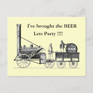 stephensons_rocket, ich habe die BIER mitgebracht Postkarte