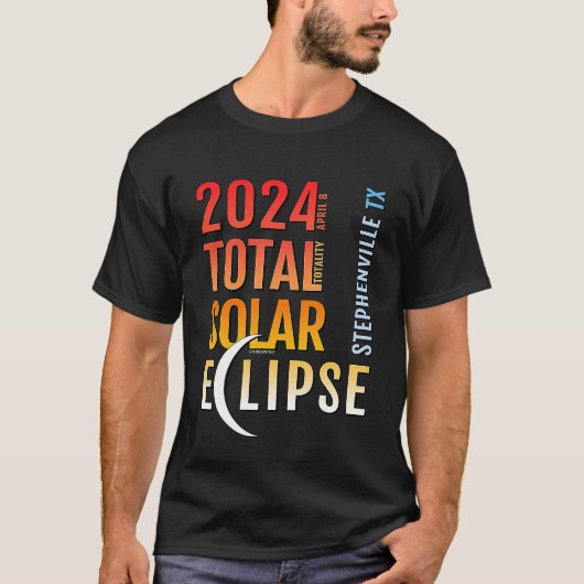 Stephenville Texas TX Total Solar Eclipse 2024 5 T-Shirt (Vorderseite)