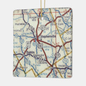 Stephenville TX Vintage Karte Keramikornament (Links)