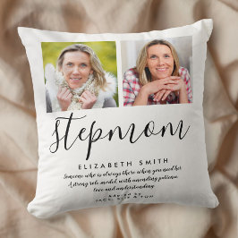 StepMom Modern Elegantes Script Quote Foto Throw P Kissen