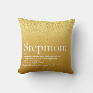 Stepmom Stepmother Definition Gold Glitter Kissen