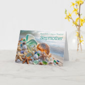 Stepmom Stepmother Mothers Day Pretty Beach Karte (Gelbe Blume)