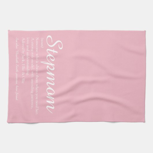 StepMom Stepmutter definiert Pink Geschirrtuch (Horizontal)