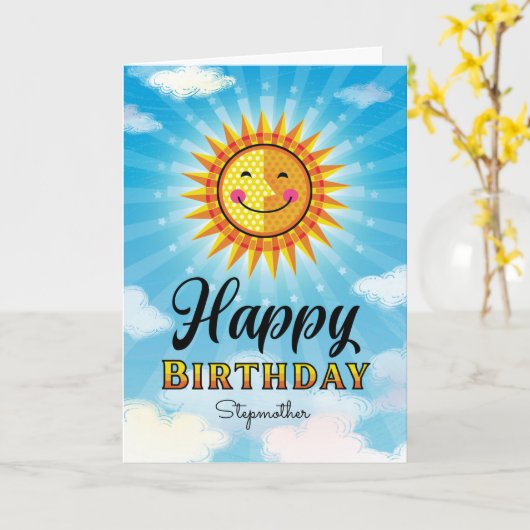 Stepmutter Birthday Yellow Sun Card Karte (Gelbe Blume)
