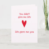 Stepmutter 'Danke' | Rotes Herz Karte (Vorderseite)