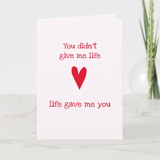 Stepmutter 'Danke' | Rotes Herz Karte (Vorderseite)