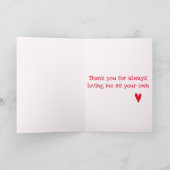 Stepmutter 'Danke' | Rotes Herz Karte (Innenseite)