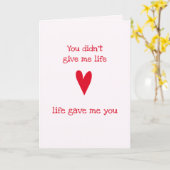 Stepmutter 'Danke' | Rotes Herz Karte (Gelbe Blume)