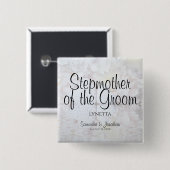 Stepmutter der Groom Nametag Button (Vorne & Hinten)