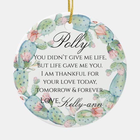 Stepmutter des Brautgeschenks Keramik Ornament (Vorne)