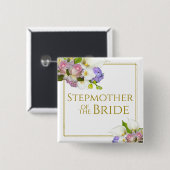 Stepmutter des "Bride Elegant Floral Cluster" Button (Vorne & Hinten)