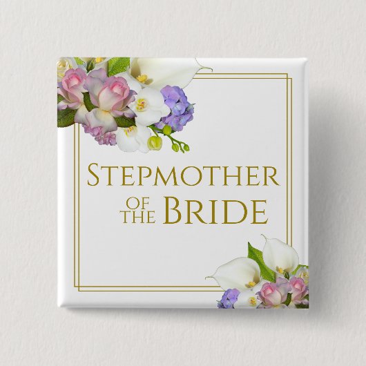 Stepmutter des "Bride Elegant Floral Cluster" Button (Vorderseite)