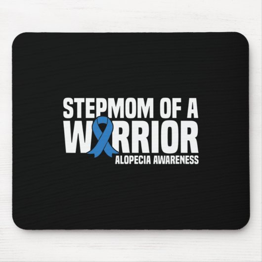 Stepmutter eines Warrior Blue Ribbon Alopecia Awar Mousepad (Vorne)