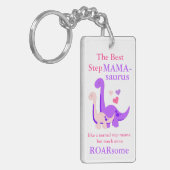 Stepmutter Muttertag Momasaurus Dinosaurier Schlüsselanhänger (Vorderseite links)