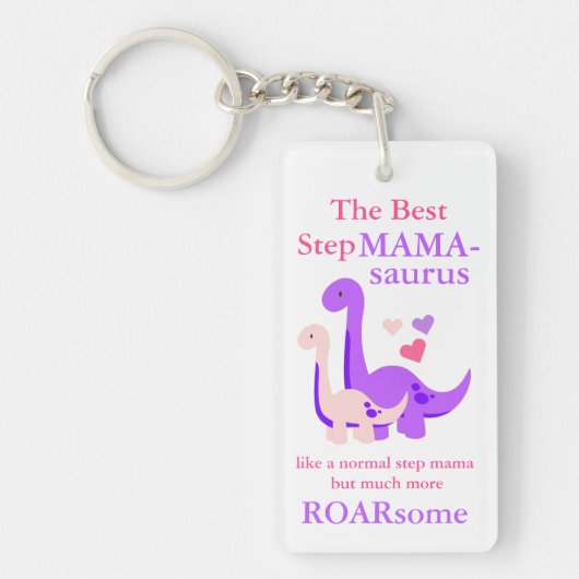 Stepmutter Muttertag Momasaurus Dinosaurier Schlüsselanhänger (Vorderseite)