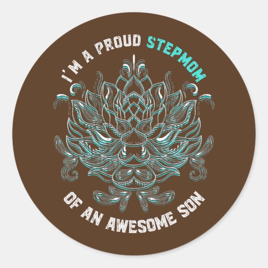 Stepmutter Son Mothers Day Bonus Mama Mama Floral Runder Aufkleber (Vorderseite)