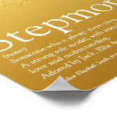 Stepmutter, Stepmutter Definition Gold Glitzer Poster (Ecke)