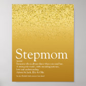 Stepmutter, Stepmutter Definition Gold Glitzer Poster (Vorne)