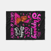 Stepng Into My 65th Birthday Christian Bday Women Fleecedecke (Vorderseite (Horizontal))