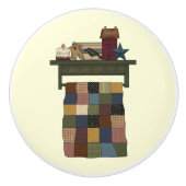 Steppdecke auf Gestell-Fachgriff Keramikknauf (Vorderseite)