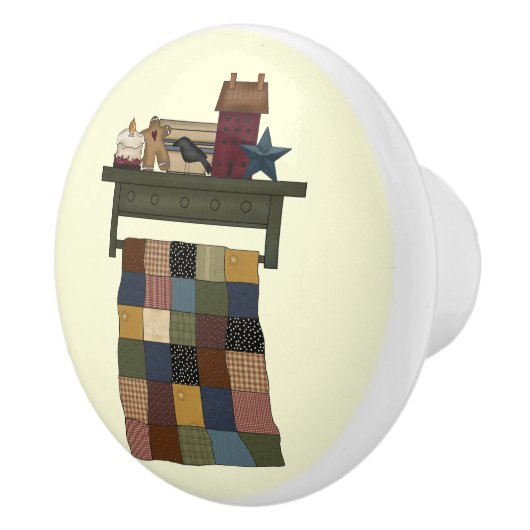 Steppdecke auf Gestell-Fachgriff Keramikknauf (Rechts)