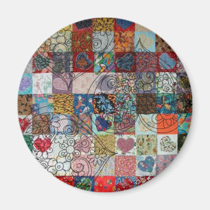 Steppdecke mit Herzen Magnet