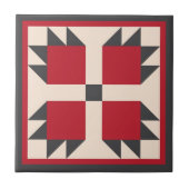 Steppdecke Trivet - Bearcats-Block (Schwarzes/Rot) Fliese (Vorderseite)