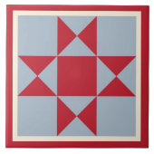 Steppdecke Trivet - Ohio-Stern (Scharlachrot/Grau) Fliese (Vorderseite)