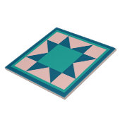 Steppdecke Trivet - Sägezahn-Stern (aquamarin) Fliese (Seite)