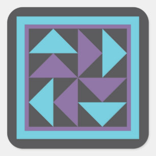 Steppdecken-Aufkleber - das Puzzlespiel des Quadratischer Aufkleber