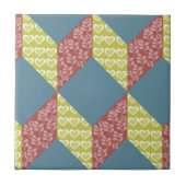 Steppdecken-Baby-Block-Muster in den Retro Farben Fliese (Vorderseite)