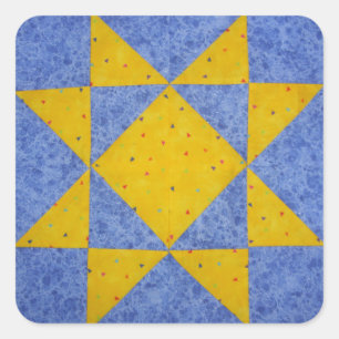 Steppdecken-Block-Aufkleber Quadratischer Aufkleber