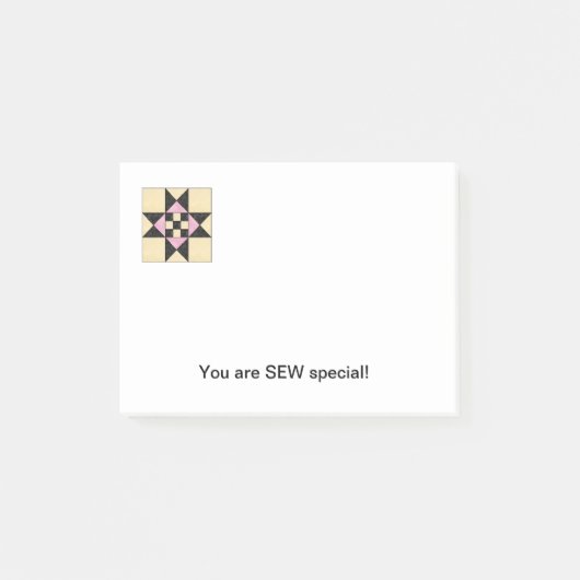 Steppdecken-Block-Post-Itanmerkungen E Post-it Klebezettel (Vorderseite)