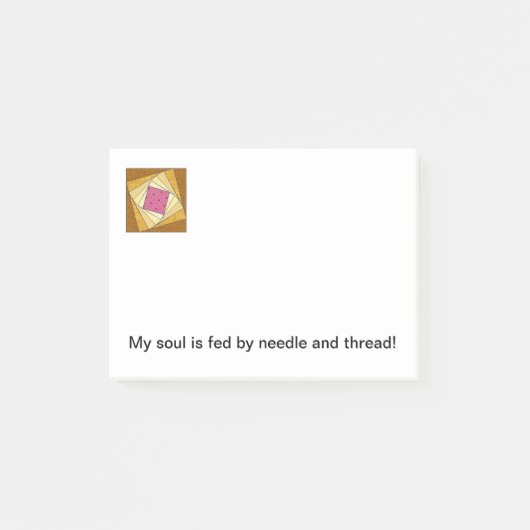 Steppdecken-Block-Post-Itanmerkungen Post-it Klebezettel (Vorderseite)