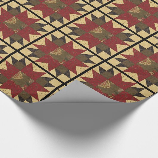 Steppdecken-WeihnachtsBlume Geschenkpapier (Ecke)