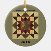 Steppdecken-Weihnachtsstern-Verzierung Keramikornament (Hinten)