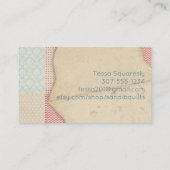 Steppdeckenblöcke, die Handwerk quilter Visitenkarte (Rückseite)