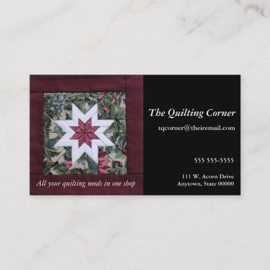 Steppdeckensternkastanienbraun Visitenkarte (Vorderseite)