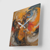 Steppe, 10" runder, schwarzer Holzrahmen Quadratische Wanduhr (Winkel)