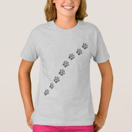 Stepped Into My Heart | Dogs Paw Prints Girl's Dog T-Shirt