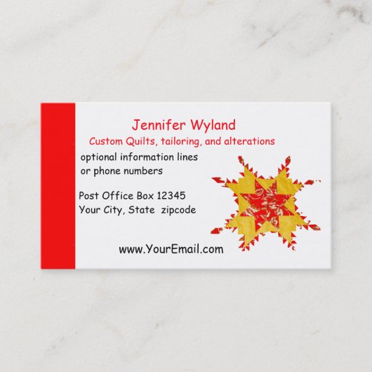 Steppen, Änderungen, Handwerk, nähend Visitenkarte (Vorderseite)