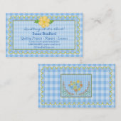 STEPPENDE VISITENKARTEN - BLAUER GINGHAM VISITENKARTE (Vorne/Hinten)